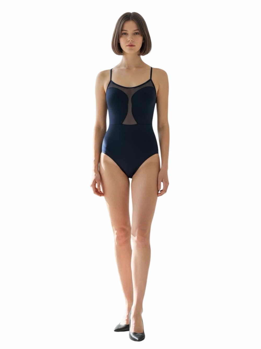 BCBG VINTAGE MESH ONE PIECE SWIMSUIT.